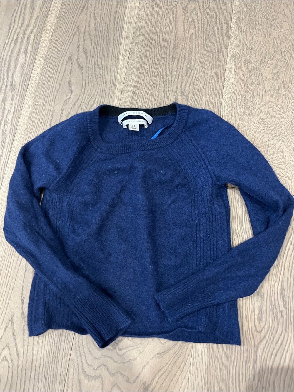 Cashmere Crewneck Knit Sweater - Navy
